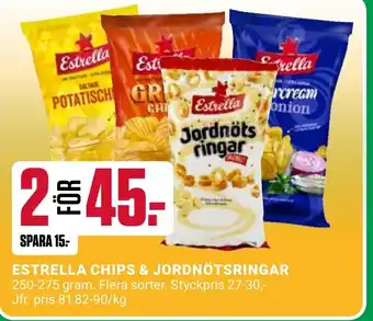 ÖoB Estrella chips & jordnötsringar erbjuda