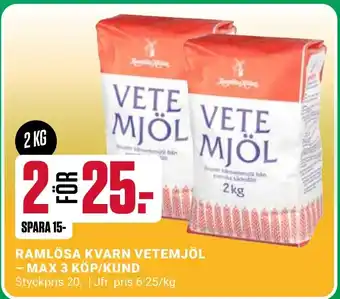 ÖoB Ramlösa kvarn vetemjöl - max 3 köp/kund erbjuda