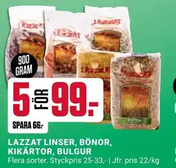 ÖoB LAZZAT linser, bönor, kikärtor, bulgur erbjuda