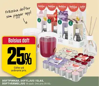 ÖoB Doftpinnar, doftljus i glas, doftvärmeljus erbjuda