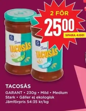 Willys GARANT Tacosås erbjuda