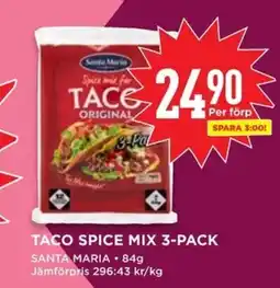 Willys SANTA MARIA Taco spice mix 3-pack erbjuda