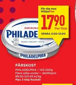 Willys PHILADELPHIA Färskost erbjuda