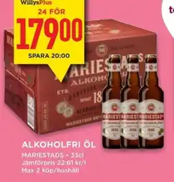 Willys MARIESTADS Alkoholfri öl erbjuda