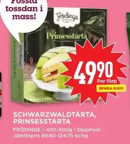 Willys FRODINGE Schwarzwaldtårta, prinsesstårta erbjuda