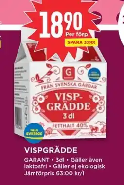 Willys GARANT Vispgrädde erbjuda