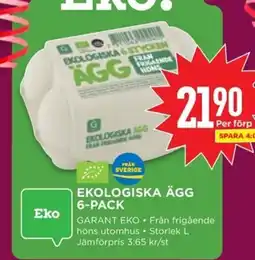 Willys GARANT EKO Ekologiska ägg 6-pack erbjuda