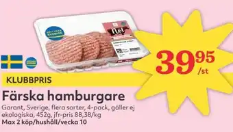 Hemköp GARANT Färska hamburgare erbjuda