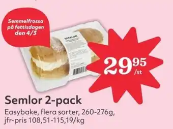 Hemköp EASYBAKE Semlor 2-pack erbjuda