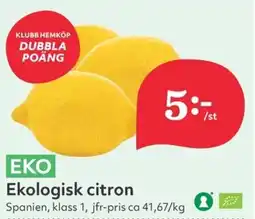 Hemköp Ekologisk citron erbjuda