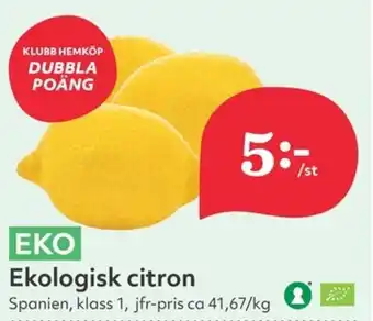 Hemköp Ekologisk citron erbjuda