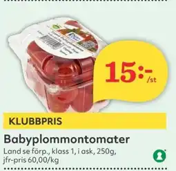 Hemköp Babyplommontomater erbjuda