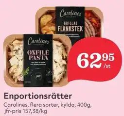 Hemköp CAROLINES Enportionsrätter erbjuda