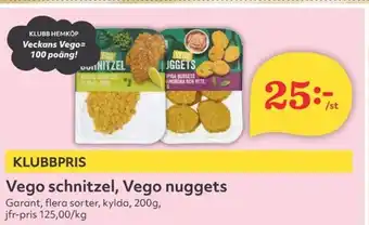 Hemköp GARANT Vego schnitzel, Vego nuggets erbjuda