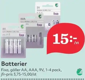 Hemköp FIXA Batterier erbjuda