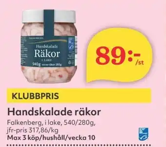 Hemköp FALKENBERG Handskalade räkor erbjuda