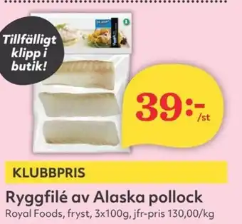 Hemköp ROYAL FOODS Ryggfilé av Alaska pollock erbjuda