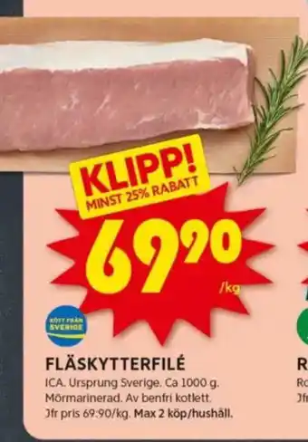 ICA Kvantum ICA Fläskytterfilé erbjuda