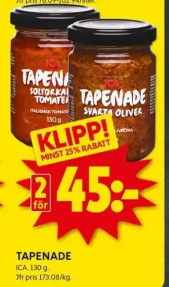 ICA Kvantum ICA Tapenade erbjuda