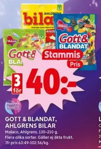 ICA Kvantum MALACO Gott & blandat, ahlgrens bilar erbjuda