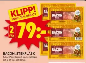 ICA Kvantum TULIP Bacon, stekfläsk erbjuda