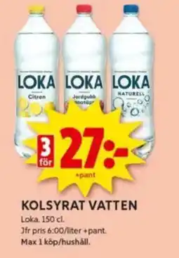 ICA Kvantum LOKA Kolsyrat vatten erbjuda
