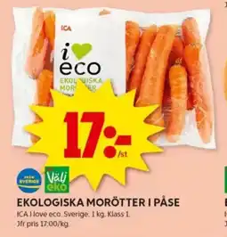 ICA Kvantum ICA Ekologiska morötter i påse erbjuda