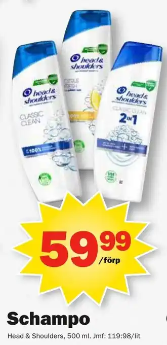 Pekås HEAD & SHOULDERS Schampo erbjuda