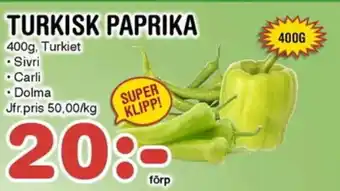 Nya Pulsen Turkisk paprika erbjuda