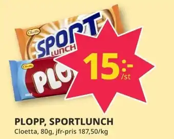 Tempo Plopp, sportlunch erbjuda