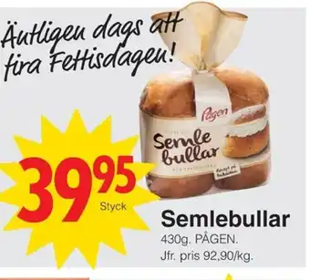 Matöppet PÅGEN Semlebullar erbjuda