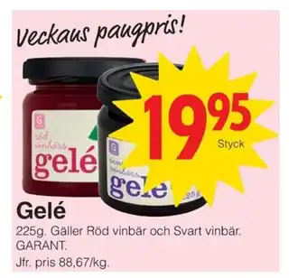 Matöppet GARANT Gelé erbjuda