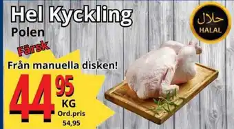 Supergrossen Hel kyckling erbjuda