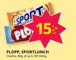 Bingebyhallen CLOETTA Plopp, sportlunch erbjuda