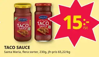 Bingebyhallen SANTA MARIA Taco sauce erbjuda