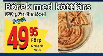 Supergrossen Börek med köttfärs erbjuda