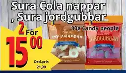 Supergrossen Sura Cola nappar ,Sura jordgubbar erbjuda