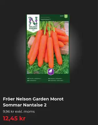 Granngården Fröer Nelson Garden Morot Sommar Nantaise 2 erbjuda