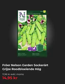 Granngården Fröer Nelson Garden Sockerärt Grijze Roodbloeiende Hög erbjuda