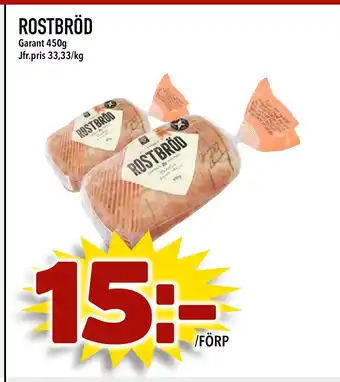 Nelins GARANT Rostbröd erbjuda