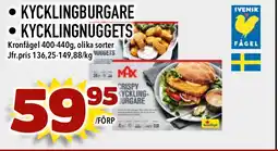 Nelins KRONFÅGEL Kycklingburgare , Kycklingnuggets erbjuda