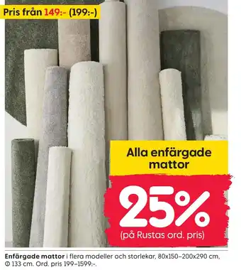 Rusta Enfärgade mattor erbjuda