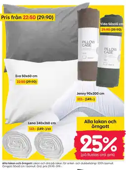 Rusta Alla lakan och örngott erbjuda