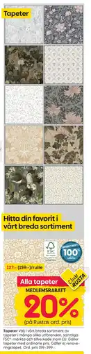 Rusta Tapeter erbjuda