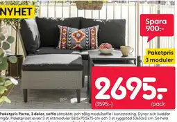 Rusta Paketpris Porto, 3 delar, soffa erbjuda