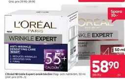 Rusta L'Oréal Wrinkle Expert ansiktskräm erbjuda