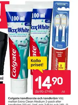 Rusta Colgate tandborste och tandkräm erbjuda