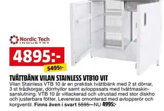 Bauhaus Tvättbänk vilan stainless vtb10 vit erbjuda