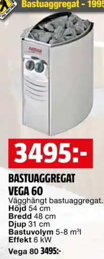 Bauhaus Bastuaggregat vega 60 erbjuda