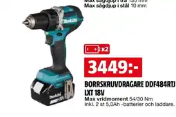 Bauhaus Borrskruvdragare ddf484rtj lxt 18v erbjuda